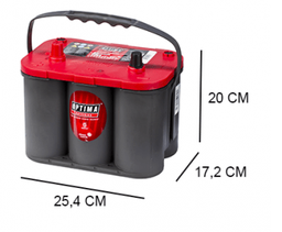 [PELEBATTT501R] BATTERY (Optima Red Top RTS4.2) AGM, 12V/50Ah/815A, sealed