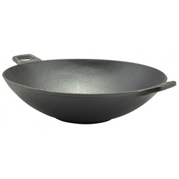 [PCOOPANS07B] WOK, black steel, 7l, with handles