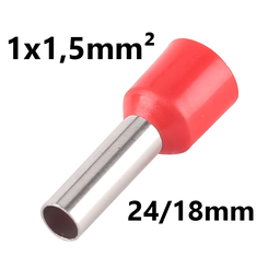 [PELECABEE01L] EMBOUT DE CABLE isolé, 1x1,5mm², 24/18mm