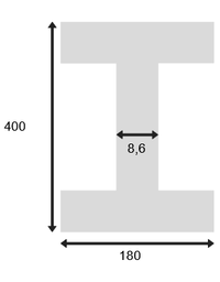 [CBUIIPROI4889] IRON PROFILE IPE, 400x180x8.6mm, length 9m