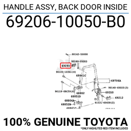 [YTOY69206-10050-B0] HANDLE inside back door, HZJ78/76