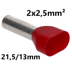 [PELECABED02L] CABLE END SLEEVE insulated, 2x2,5mm², 21,5/13mm