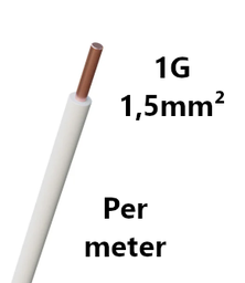 [PELECABW01RW] FIL DE CABLAGE rigide, cuivre, 1,5mm², blanc, le mètre