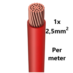 [PELECABW02FR] WIRE flexible, tinned copper, 2.5mm², red, per metre