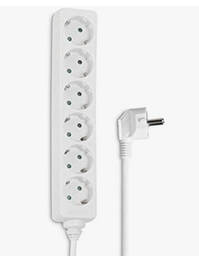 [PELEEXTD0316] MULTI-OUTLET EXT, 3G1.5²/3m, 6x2P+E/16A, Schuko