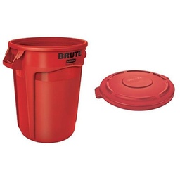 [PHYGRUBB60SRL] POUBELLE empilable, plastique, 60l, rouge + couvercle