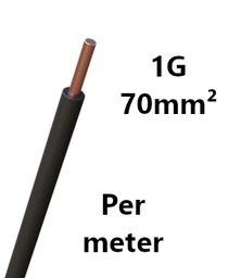 [PELECABW70RB] FIL DE CABLAGE rigide, cuivre, 70mm², noir, le mètre