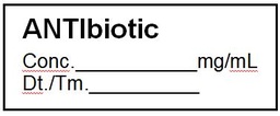 [SDDCLABLAB1] ETIQUETTE pour antibiotique, rouleau