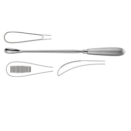 [ESURSCPC18-] CURETTE A PLACENTA, CUZZI arrière denté, 30cm, 18mm 53-70-02