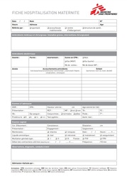 [SMSTCARO03F] FICHE HOSPITALISATION MATERNITE, fr. 63x30cm recto/verso