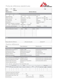 [SMSTCARO08F] OBSTETRICAL REFERRAL FORM, French, A4 recto