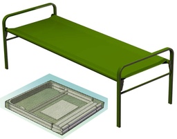 [EHOEBEDH3--] BED, FIELD HOSPITAL, demountable, 200 x 75 x 80 cm