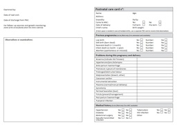 [SMSTCARO021E] FICHE DE SOINS POST-NATALS, anglais, A4 recto/verso 2019