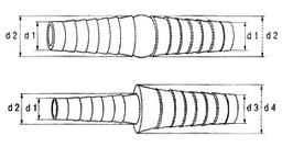 [SCTDCONN7A1] CONNECTOR, biconical, asym., ext Ø 7-11 & 10-13mm, autoclav