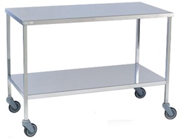 [EHOETABI1--] INSTRUMENT TABLE, 120 x 60 cm, 2 shelves, on castors