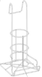 [ESURVENT1S14] (vacuum extr.) BASKET, plastic coated , for bottle 077.0046