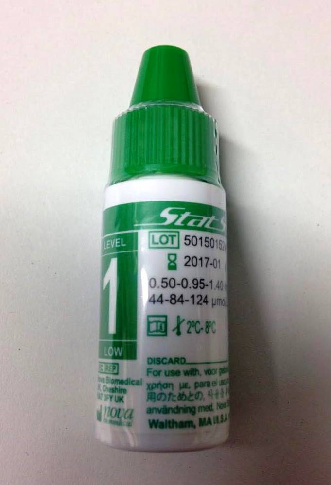creatinine Nova StatSensor) CONTROL SOLUTION level 1, 43921