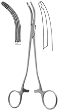 [ESURFOHG21-] FORCEPS, HYSTERECTOMY, GLENNER, 21 cm, left curved 52-55-71