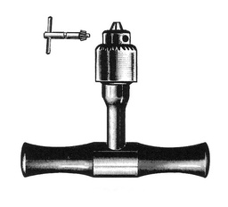 [ESURDRIL2--] HAND DRILL, T-handle + Jacobs 3-jaw chuck 78-03-07