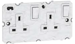 [PELETERM0SDFS] SOCKET double + switch, 2P+E/16A, type G/UK, multi std,flush