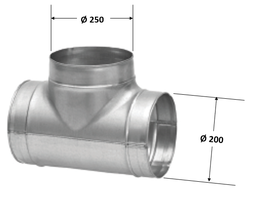 [CCLIVENT00T2] CULOTTE DE VENTILATION en forme de T, galvanisée, Ø250/200mm