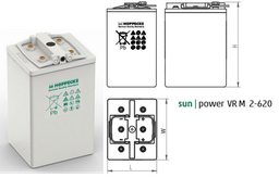 [PELEBATTS621B] BATTERY BANK stationary, 12V / 6x2V 620Ah, AGM VRLA