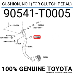 [YTOY90541-T0005] CUSHION for clutch pedal N°1, HZJ7#