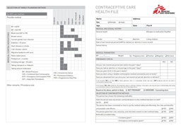 [SMSTCAROF03E] FICHE DE SOINS CONTRACEPTIFS, anglais, A4 recto/verso