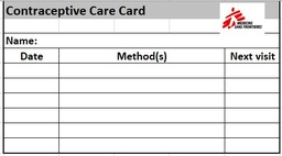 [SMSTCAROF04E] CARTE DE SOINS CONTRACEPTIFS PATIENT, angl.,A4 recto,8cartes