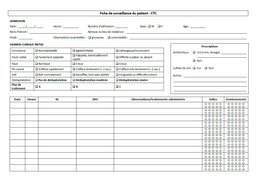 [SMSTCARC01F] FICHE DE SURVEILLANCE DU PATIENT CTC, franç., A4 recto/verso