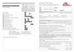 [SMSTCAROF03F] CONTRACEPTIVE CARE HEALTH FILE, French, A4 recto/verso