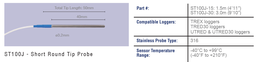 [PCOLMONITLJ3] (LogTag) SONDE EXTERIEUR (ST100J-30) 3m, -40°C.+99°C