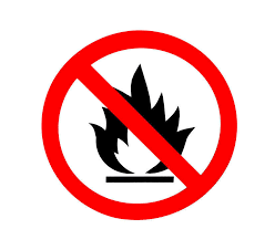 [PSAFSTICND3P] STICKER no fire, Ø 300mm, pictogram