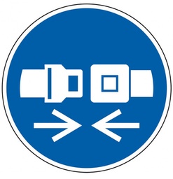 [PSAFSTICBSCP] STICKER seat belt must be worn, 100mm, pictogram