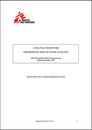[L004TUBM06E-P] A strategic framework for promoting joint TB and HIV activit