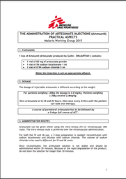 [L006MALM10E-P] The administration of Artesunate injections (Artesun®): ...