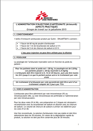 [L006MALM10F-P] L' administration d´injections d´Artésunate (Artesun®): ...