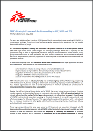[L007AIDM08E-P] MSF’s Strategic Framework for Responding to HIV/AIDS and TB