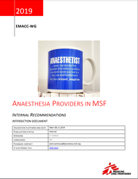 [L008ANAM11E-E] Anaesthesia providers in MSF Internal Recommendations