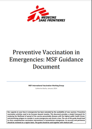 [L015IMMM07E-E] Preventive Vaccination in Emergencies: MSF Guidance Document