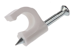 [PHDWCLAMC10N] CLAMP for round cable, plastic, Ø10mm + steel nail, 100 pcs