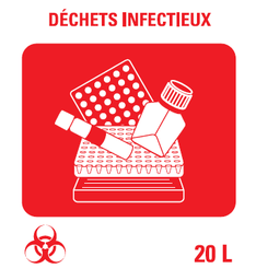[PIDESTICLW1F] (MiniLab) STICKER infectious waste, 100x100mm, FR