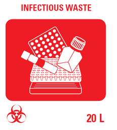 [PIDESTICLW1E] (MiniLab) STICKER infectious waste, 100x100mm, EN