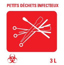 [PIDESTICLW3F] (MiniLab) AUTOCOLLANT petit déchets infect., 100x100mm, FR