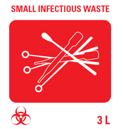 [PIDESTICLW3E] (MiniLab) STICKER small infectious waste, 100x100mm, EN