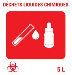 [PIDESTICLW4F] (MiniLab) AUTOCOLLANT déchets chimiq. liquid., 100x100mm, FR