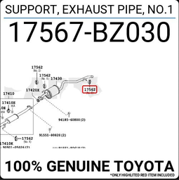 [YTOY17567-BZ031] (Avanza F651) SUPPORT pot d'échappement