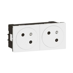 [PELETERMM2FSW] PRISE x2 (Mosaic) 2P+E/16A, type E/FR, avec vis, IP41, blanc