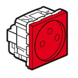 [PELESOCKC2PRA] (Mosaic) SOCKET, 2P+E, type E/French, red, antimicrobial