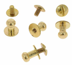 [PHDWCLAMA06B] NECK BUTTON, brass, Ø6.5x10mm, screw slotted head M3x6mm